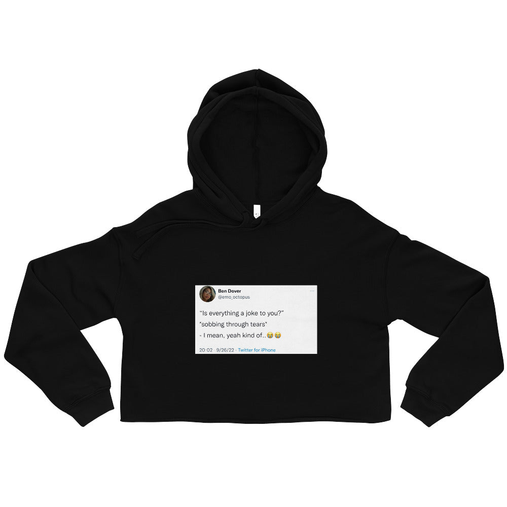 "Tears" tweet Cropped Hoodie - emo_octopus